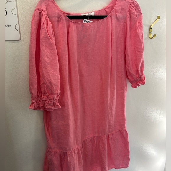 Velvet by Graham & Spencer pink linen dress S